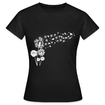 Löwenzahn Vögel Frauen Natur Liebe - Frauen T-Shirt - Schwarz - Vorne - AI Model Female 172 dark (172cm)