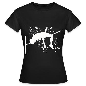Saut en hauteur Aquarelle Saut en hauteur - T-shirt Femme - noir - Devant - AI Model Female 172 dark (172cm)