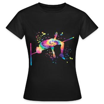 Saut en hauteur Aquarelle Saut en hauteur - T-shirt Femme - noir - Devant - AI Model Female 172 dark (172cm)
