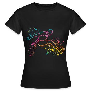 Sauts en longueur Saut en longueur Enfants Saut en longueur - T-shirt Femme - noir - Devant - AI Model Female 172 dark (172cm)