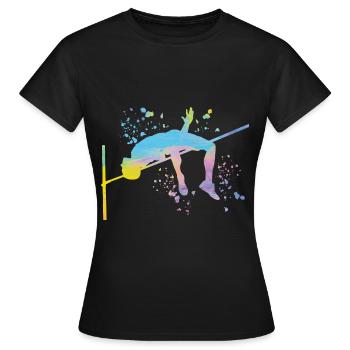Saut en hauteur Aquarelle Saut en hauteur - T-shirt Femme - noir - Devant - AI Model Female 172 dark (172cm)