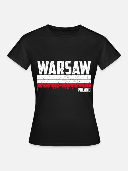Warschau Polen - Frauen T-Shirt - Schwarz