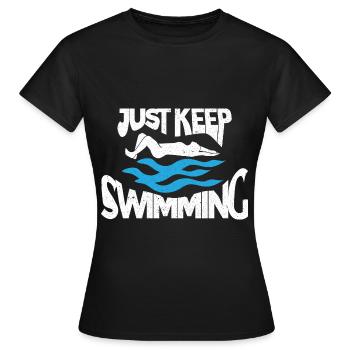 Schwimmer Schwimmen 50 Meter Bahn Brustschwimmen - Frauen T-Shirt - Schwarz - Vorne - AI Model Female 172 dark (172cm)