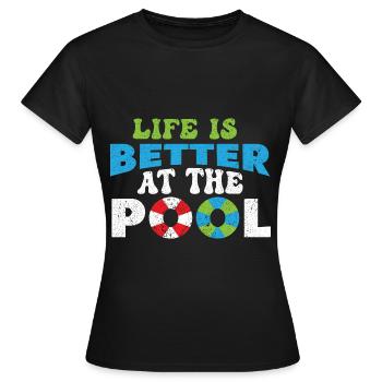 Schwimmer Schwimmen 50 Meter Bahn Brustschwimmen - Frauen T-Shirt - Schwarz - Vorne - AI Model Female 172 dark (172cm)