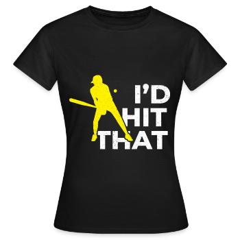 Baseball Baseball Bat Joueur de baseball - T-shirt Femme - noir - Devant - AI Model Female 172 dark (172cm)
