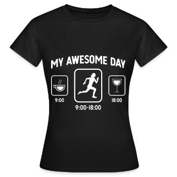 Mein toller Tag - Wein - Frauenlauf - - Frauen T-Shirt - Schwarz - Vorne - AI Model Female 172 dark (172cm)