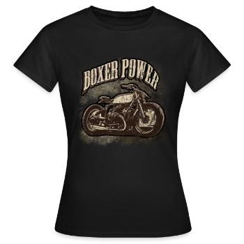 Motorrad Boxermotor Power Biker Old School Bike - Frauen T-Shirt - Schwarz - Vorne - AI Model Female 172 dark (172cm)