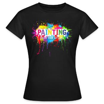 Painter Artist Art Paint Painting Brush Paint - Women's T-Shirt - black - Front - AI Model Female 172 dark (172cm)