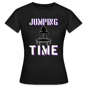 Jumping Trampoline Jump jumpstyle Jump Fitness - Women's T-Shirt - black - Front - AI Model Female 172 dark (172cm)