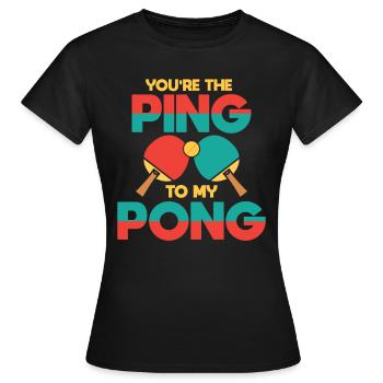 Ping Pong Ping Pong Cadeau de ping-pong - T-shirt Femme - noir - Devant - AI Model Female 172 dark (172cm)