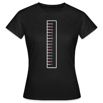 Poisson ruban à mesurer poisson taille mesure cadeau - T-shirt Femme - noir - Devant - AI Model Female 172 dark (172cm)