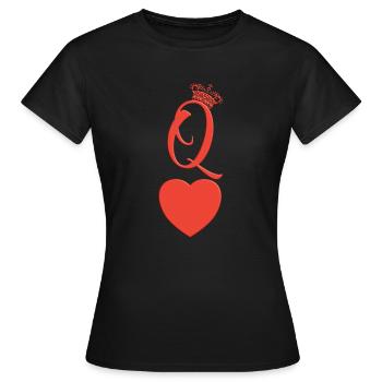 Königin Herz Krone Herzdame Spielkarte Herzkönigin - Frauen T-Shirt - Schwarz - Vorne - AI Model Female 172 dark (172cm)
