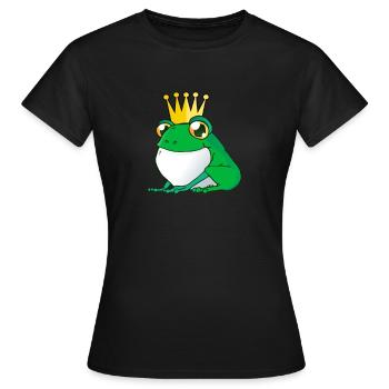 Prince Grenouille Douce - Prince Grenouille Comique - T-shirt Femme - noir - Devant - AI Model Female 172 dark (172cm)