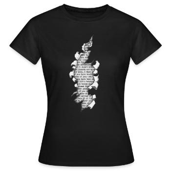 Cadeau pour couvrir la bouche du nerd du livre - T-shirt Femme - noir - Devant - AI Model Female 172 dark (172cm)