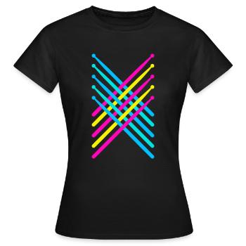 Baguettes de batterie tambours batterie 80s - T-shirt Femme - noir - Devant - AI Model Female 172 dark (172cm)
