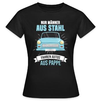 DDR Auto Osten Ossi Ostberlin Ostalgie Ostdeutsch - Frauen T-Shirt - Schwarz - Vorne - AI Model Female 172 dark (172cm)