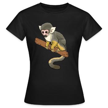 Singe écureuil primate singe écureuil - T-shirt Femme - noir - Devant - AI Model Female 172 dark (172cm)