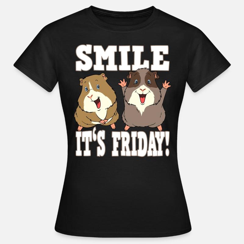 Sourire de cochon d'Inde c'est vendredi - T-shirt Femme - noir