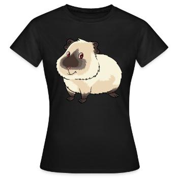Süßes Himalaya Meerschweinchen Besitzer und - Frauen T-Shirt - Schwarz - Vorne - AI Model Female 172 dark (172cm)