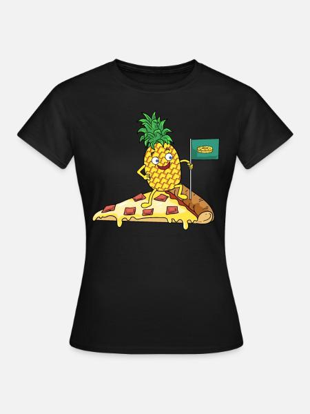 Lustige Ananas erobert die Pizza - Pizza Hawaii - Vrouwen T-shirt - zwart