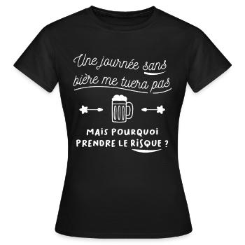 apéro message humoristique - T-shirt Femme - noir - Devant - AI Model Female 172 dark (172cm)