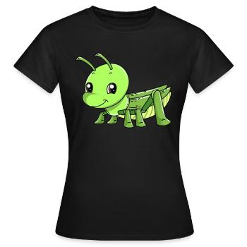 Conception de sauterelle mignonne pour une sauterelle - T-shirt Femme - noir - Devant - AI Model Female 172 dark (172cm)