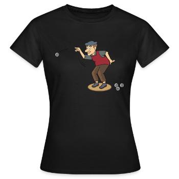 Frenchman plays petanque for a petanque - Women's T-Shirt - black - Front - AI Model Female 172 dark (172cm)