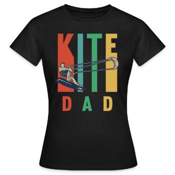 Kitesurfing design for a kite surfer dad - Women's T-Shirt - black - Front - AI Model Female 172 dark (172cm)