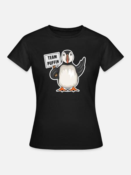 Papageitaucher Gschenk für Puffin Fan - Dame-T-shirt - sort