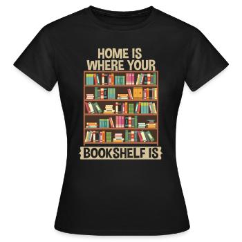 Le lecteur sort pour un nerd de livre - T-shirt Femme - noir - Devant - AI Model Female 172 dark (172cm)