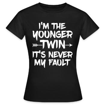 Zwillingsgeschwister Angebot für einen zweieiigen - Frauen T-Shirt - Schwarz - Vorne - AI Model Female 172 dark (172cm)