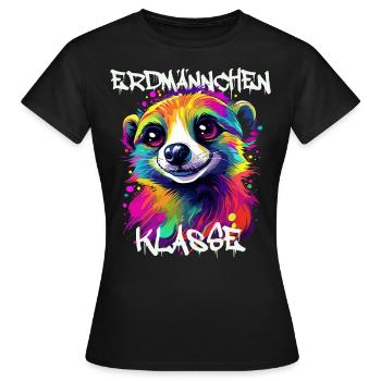 Graffiti Erdmännchenklasse Grundschule Klassentier - Frauen T-Shirt - Schwarz - Vorne - AI Model Female 172 dark (172cm)