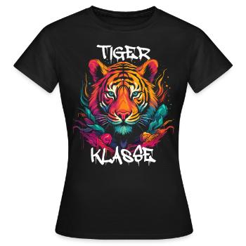 Graffiti Tigerklasse Grundschule Klassentier - Frauen T-Shirt - Schwarz - Vorne - AI Model Female 172 dark (172cm)