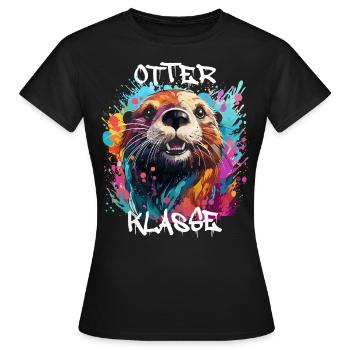 Graffiti Otterklasse Grundschule Klassentier Otter - Frauen T-Shirt - Schwarz - Vorne - AI Model Female 172 dark (172cm)