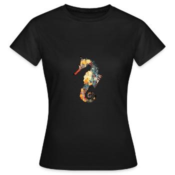 Hippocampe - T-shirt Femme - noir - Devant - AI Model Female 172 dark (172cm)