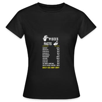 Sternzeichen Fische - Frauen T-Shirt - Schwarz - Vorne - AI Model Female 172 dark (172cm)