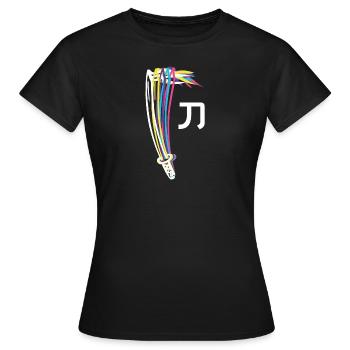 Katana coloré - T-shirt Femme - noir - Devant - AI Model Female 172 dark (172cm)