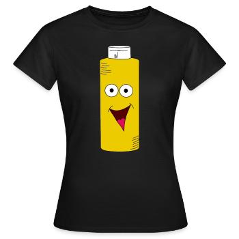 Moutarde jaune moutarde bouteille avec visage - T-shirt Femme - noir - Devant - AI Model Female 172 dark (172cm)