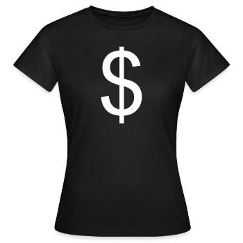 Doller Money Currency - Women's T-Shirt - black - Front - AI Model Female 172 dark (172cm)