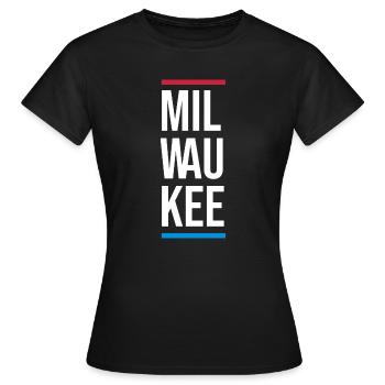 Typographie de Milwaukee Bold City - T-shirt Femme - noir - Devant - AI Model Female 172 dark (172cm)
