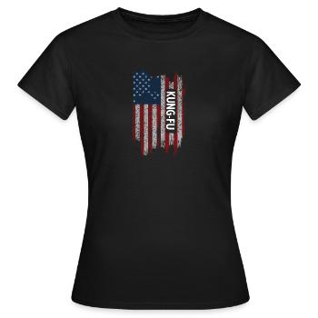 Kung Fu Shaolin Vintage Kampfkunst Sprüche - Frauen T-Shirt - Schwarz - Vorne - AI Model Female 172 dark (172cm)