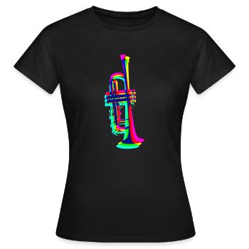 trompette - T-shirt Femme - noir - Devant - AI Model Female 172 dark (172cm)