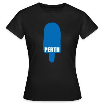 Eisdiele Perth Schottland - Frauen T-Shirt - Schwarz - Vorne - AI Model Female 172 dark (172cm)