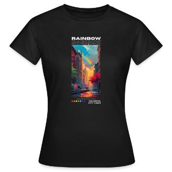 Urban Rainbow Brilliance - T-shirt Femme - noir - Devant - AI Model Female 172 dark (172cm)