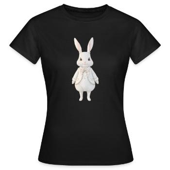 Lapin mignon blanc 2 - T-shirt Femme - noir - Devant - AI Model Female 172 dark (172cm)