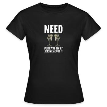 Kit de podcast Podcasting Éclairage Podcasteur Podcast - T-shirt Femme - noir - Devant - AI Model Female 172 dark (172cm)