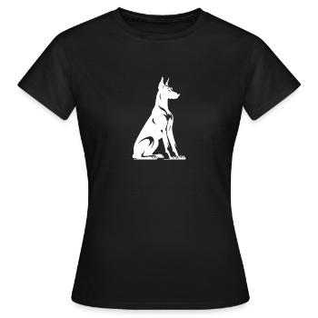Schlichte Wachhund Dobermann Hunde Silhouette - Frauen T-Shirt - Schwarz - Vorne - AI Model Female 172 dark (172cm)