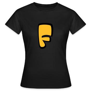 Alphabet F - T-shirt Femme - noir - Devant - AI Model Female 172 dark (172cm)