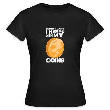 Les collectionneurs de pièces collectent des pièces - T-shirt Femme - noir - Devant - AI Model Female 172 dark (172cm)