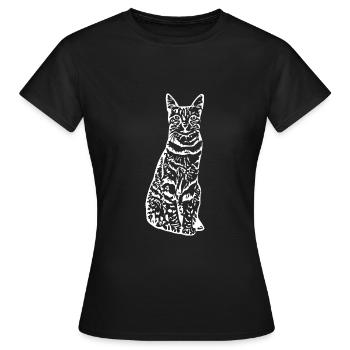 Chat chat chaton - T-shirt Femme - noir - Devant - AI Model Female 172 dark (172cm)